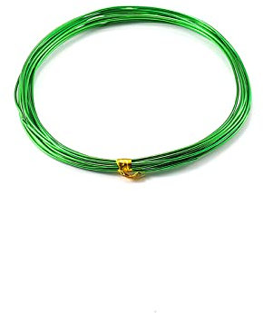 CHAOUYYZ Aluminiumdraht, Eloxierter Basteldraht Für Bildhauerei, Armaturen, Schmuckherstellung, Edelstein-Metallwicklung, 0,6 Mm Dick, 10 M Länge, 5 Rollen/Green