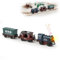 Noaya Train Toy Set for Wooden Track - 3 Pcs Magnetic Retro Battery Operated Train for Wooden Track Light Up Electric Train Toys for 3 4 5+ Years Old Toddlers Kids Boy Girl Birthday Christmas