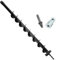 QWORK® Earth Auger, Diameter 60 mm Earth Auger for Drilling Machine with Adapter, 80 cm Length Earth Drill, for Hole Drilling and Tree Planting