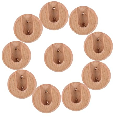 MAGICLULU 10pièces Support Tringle Penderie Bois Lot de Supports Muraux pour Barre De Fixation avec Perçage Adapté pour Rangement Placard Et Rideaux