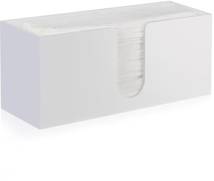 Homdat Taschentuchbox Schlichtes Design Kosmetiktücherboxen Rechteckige 27.5x12.7x10.5 cm Acryl Tücherbox, Tissue Box für Heim, Esszimmer, Büro, Auto, Badezimmer,Weiß