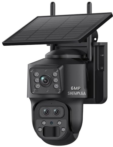 SHIWOJIA 15X Zoom Camara Vigilancia 4G Exterior Solar con Tarjeta SIM, 2K 360° PTZ 4G Inalámbrico Cámara con Visión Nocturna, Detección de Movimiento, Audio Bidireccional, IP66 Impermeable