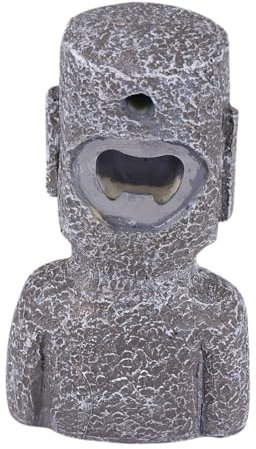 BEBEMOKO Abrebotellas de Resina de Estatua Moai de Destapador de Cerveza Original y Accesorio Decorativo para Fiestas y para Cerveza