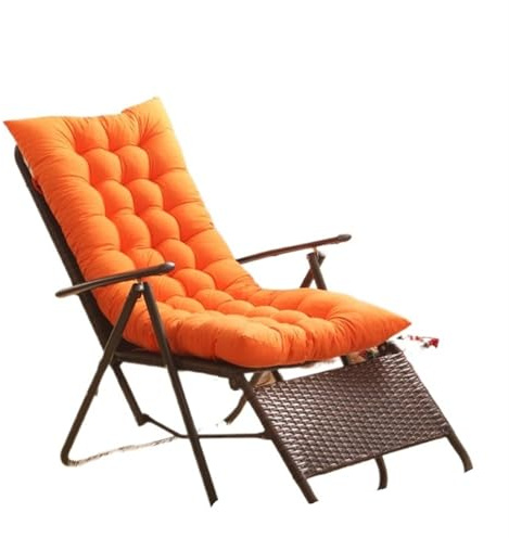 USOHJZ Deckchair Cushion Thick Padded Chaise Lounger Swing Bench Cushion Loveseat Recliner Pad Mat Garden Indoor Outdoor Patio Seat Back Cushion Outdoor Cushions For Chairs(Orange,48x155x8cm)