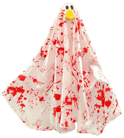 Estatua de Pato Espeluznante, decoración de Halloween Fantasma, Figura de Sangriento de 23 Pulgadas, Accesorios de Fiesta espeluznantes, Escritorio de exhibición de Mesa, Actividades en el