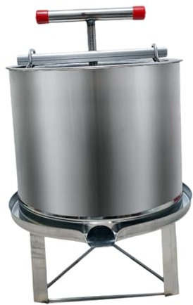 YUSSEQDD Prensa de miel manual de acero inoxidable, equipo apicultura, extractor miel portátil, con manija giratoria. Extractor manual acero inoxidable para apicultura, Plata, Regular