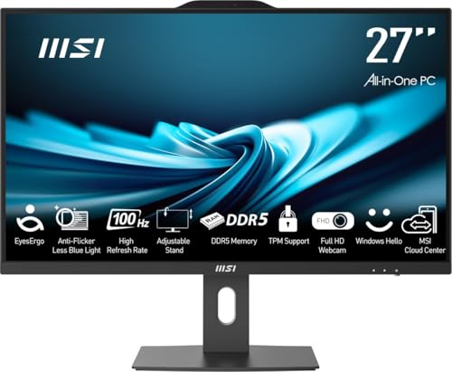 MSI PRO AP272P 14M-886XEU 27 FHD (1920X1080) I7-14700 16GB DDR5 1TB SSD FDOS NEGRO AIO PC