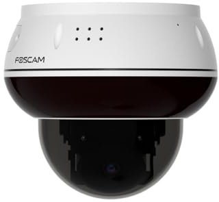 Foscam D8ET 4K 8 MP PoE IP Dome Überwachungskamera mit motorisierter PT-Funktion, KI-Personen- und Fahrzeugerkennung, IK10 Vandalismus-Schutz (weiß)