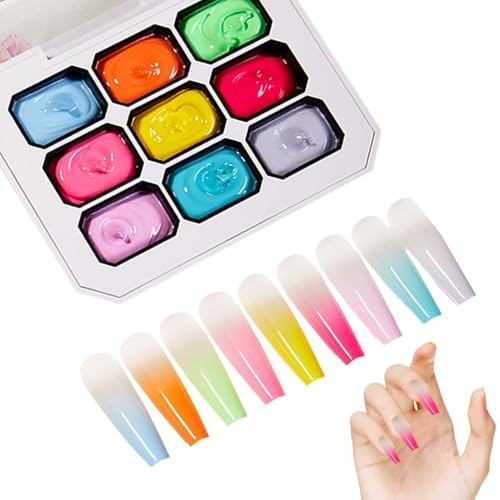 Gel de Peinture 9 Couleurs Sans Essuyage Séchage UV/LED Dégradé DIY Dessin
