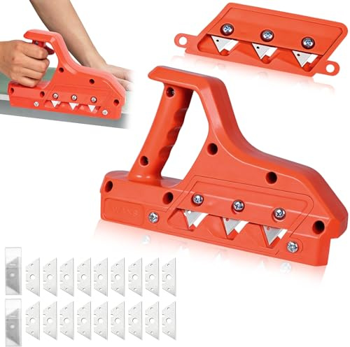 Rabot Placo avec Lames 45° et 60°, Rabot D'angle pour Plaques de Plâtre avec & 20 lames de remplacement für Gypskarton Schneider Plaques de Plâtre, Plaque de Bois, etc