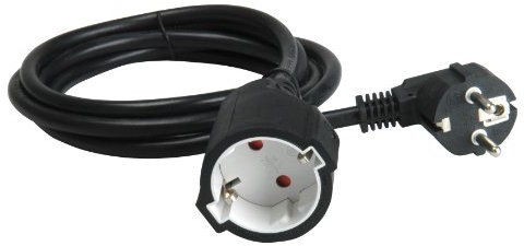 Unitec 445641 SCHUKO förlängning H05VV-F F3G 1,5 mm² kabel — svart