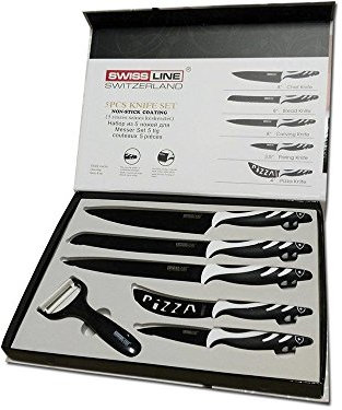 Euroricami Viterbo Set Coltelli QUALITA' Extra Rivestiti in Ceramica Swiss Line Switzerland 6 Pezzi