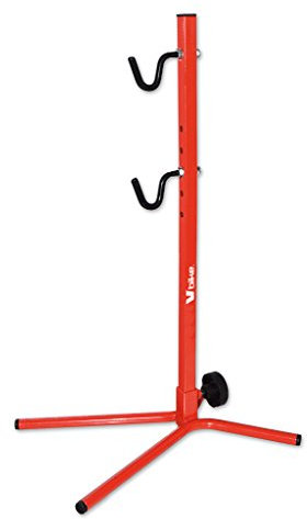 Soporte trasero ajustable para garajes, con cubierta roja hasta 29 bicicletas
