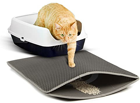 CanadianCat Company | Katzenstreumatte Toilettenvorleger Zaubermatte - 58 x 76 cm | anthrazit | Streumatte Katzentoilette Wasserdicht Soft-Care