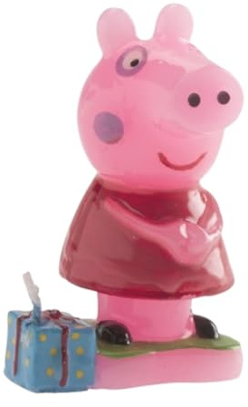 Dekora 346089 Kerze mit Peppa Pig Design, 7,5 cm
