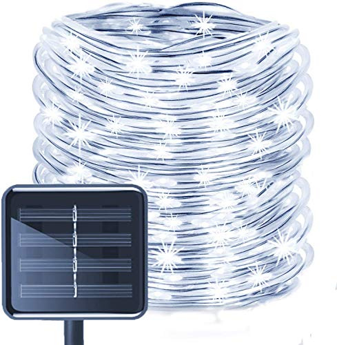 EONANT Solar Lichtschlauch Lichterkette, 39ft 100 LEDs Wasserdicht Außenlichterkette,Solar lichterkette Weihnachtsbeleuchtung für Garten Aussen Deko(Weiß)