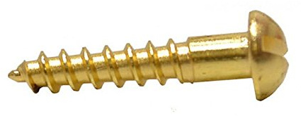 #2 x 1/4 Brass Wood Screws, Round Head, Slotted Drive - (Pack of 100) Solid Brass Plain Finish, Screw Size: #2, Length: 1/4 inches
