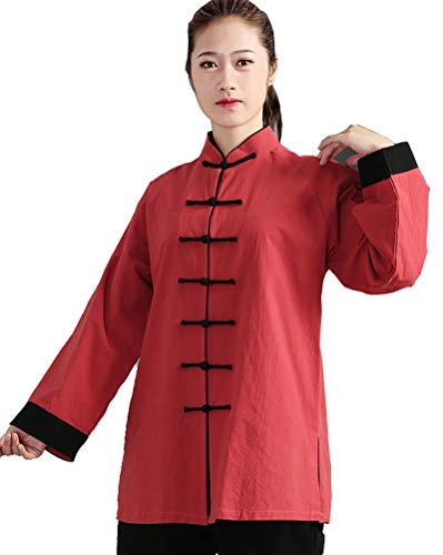 Daoba Algodón y Lino Traje de Tai Chi Unisex Ropa de Artes Marciales Kung-fu Disfraz para Hombre y Mujer (un Conjunto)