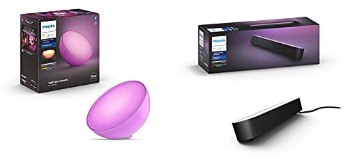 Philips Hue Go 2.0 White & Colour Ambiance Smart Portable Light with Bluetooth & Play White and Colour Ambiance Smart Light Bar Extension, Entertainment Lighting for TV and Gaming, Black