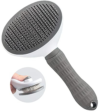 Haustier Katzenbürste Hundebürste Kurzhaar Grooming Brush Unterfell Katzenbürste Feinhaar Softbürste Automatischer Haarentfernungskamm mit Ein-Knopf-Reinigung