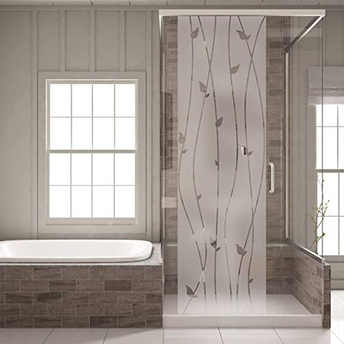Ambiance Sticker Film Fenêtre Anti Regard Occultant - Autocollant Stickers Brise-Vue pour Vitre & Porte de Douche | Lianes Romantiques - H120 x L35 cm | Stickers fenêtre autocollant vitre effet dépoli, design décoratif original, pose facile sans outil ni colle nécessaire