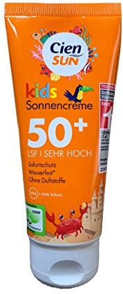 CIEN Sun Kids Sonnencreme, LSF 50 + Sehr Hoch, Ohne Duftstoffe, 100 ml