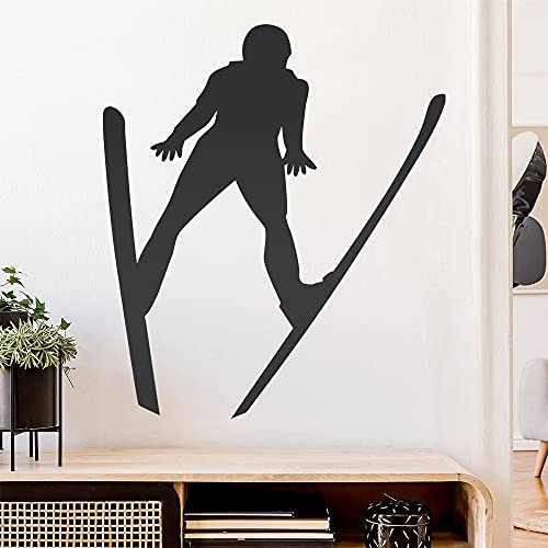 Skispringen Sportler Figur Wandtattoo Wandaufkleber Wall Sticker - Dekoration, Küche, Wohnzimmer, Schlafzimmer, Badezimmer