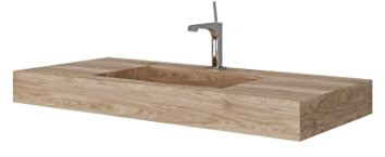 Kiamami Valentina Lavabo de Salle de Bain hpl 100cm chêne Effet Miel