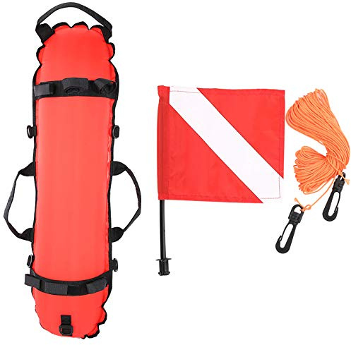 RiToEasysports Tauch-Float-Ball, Inflatierbar Leicht zu tragen Signal-Float-Ball für Taucher Wassersportler Schwimmtrainer Rettungsmannschaft Freizeitaktivitäten Schwimmtraining Wassersport