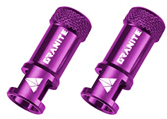 Granite Juicy Nipple Valve Cap with Valve Core Removing Function, Easy to Use Bike Tyre Caps Dust Covers, Durable Alloy Tyre Valve Cap (Purple)