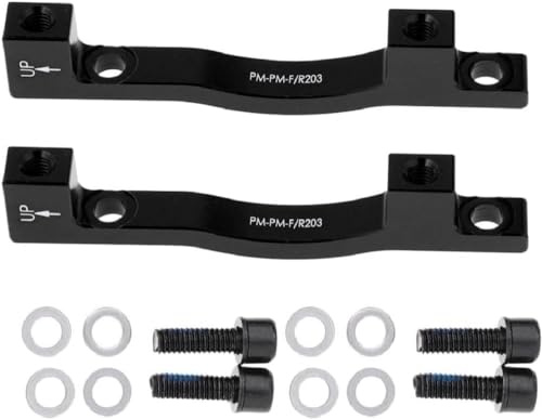 Fahrrad Fahrrad Radfahren Scheibenbremse Mount Adapter für 203 mm Bremssattel vorne PM-PM-F/R203 (schwarz)