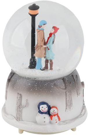 Fdit Globo di Neve Decorazione Automatica per Coppia Fiocchi di Neve a Spruzzo Notturno Sfera Luminosa per Sfera di Cristallo per Sfere di Neve Musicali Creative