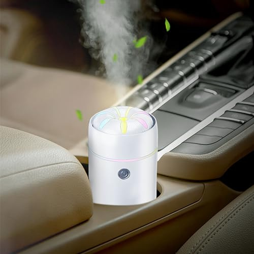 Gonlink Diffuseur Voiture Humidificateur, 100 ML Humidificateur d'air, Diffuseur Huiles Essentielles Voiture, Diffuseur Parfum Voiture, Maison, Bureau, Chambre à Coucher (Blanc)