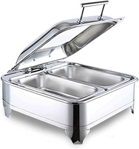 Chafing Dish Chafing Dihes, Servidores y Estufas de Buffet Cuadrados eléctricos, Calentador de Agua, Calentadores de Plataforma de Catering (B 40 * 40 * 26 CM)