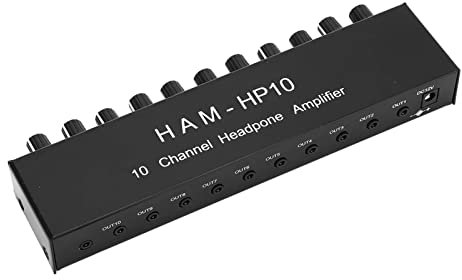 Amplificateur de Casque 10 Canaux Distributeur Casque Stéréo HP10 Ham pour Audio Multicanal 12Db 10K 10 Canaux Casque Stéréo en Alliage Récepteur Stéréo pour Audio Stéréo