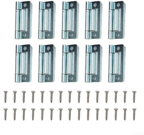 SMZhomeone Bisagra de acero para caravanas, utilidad perfecta para puertas de 15 y 19 mm, acabado chapado en zinc (10 unidades)