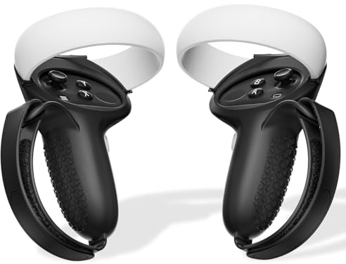 SUPERUS Comfort Controller Grips Cover kompatibel mit Meta Quest 2 Zubehör - Konstruktion aus Vollsilikon, Controller-Griffe für Oculus Quest 2 mit verstellbaren Knöchelschlaufen
