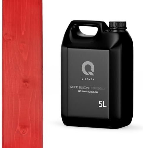 Q-COVER holzimprägnierung Rot 5 L 2 in 1 holzschutz farbimprägnierung imprägniermittel holzschutzmittel imprägnierung abperleffekt alle holzarten holzgrundierung