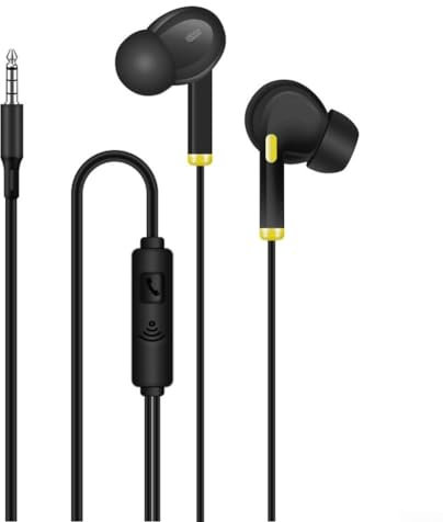 ReachMall Auriculares intrauditivos con cable, auriculares con micrófono, estéreo de alta fidelidad, cancelación de ruido, conector de 3,5 mm para varios teléfonos móviles, tabletas, otros