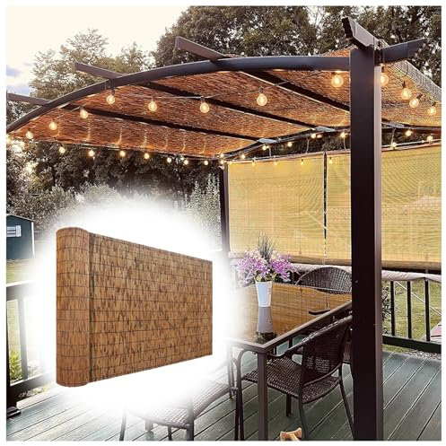 CMJYMX H100xL250cm/3,28x8,2ft Sichtschutz Zaun Schilfrohr Rollzaun Schilfrohrmatte Sichtschutzmatte Natürlicher Bambusmatte, Sichtschutzzaun(H50*L700cm)