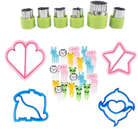 SSKHE Juego de 30 cortadores de sándwich, cortador de sándwich de pan, cortadores de acero inoxidable con forma de fruta, cortadores de sándwich para amantes de la comida, decoraciones bento de