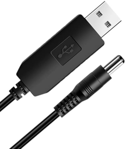 Panlouting 5V CC a 12V CC USB Cable Convertidor de Voltaje | 1 Metro | Conector CC 5,5 x 2,1mm | Para Ventiladores, Luces LED, Enrutadores Inalámbricos, Parlantes y CCTV