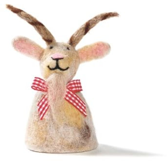 LK Trend & Style Dekorativer Eierwärmer, einfach über das Ei im Eierbecher Stulpen, Handgefertigt aus Filz, Frühstück Tischdeko (Ziege 12 cm)