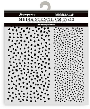 Stamperia - Thick Stencils for Scrapbooks, Albums, Cards, Bullet Journalling, and More, Flexible Material, Easy to Clean, Perfect for Crafts and Gifting (Favourites Refresh, Dots Pattern)