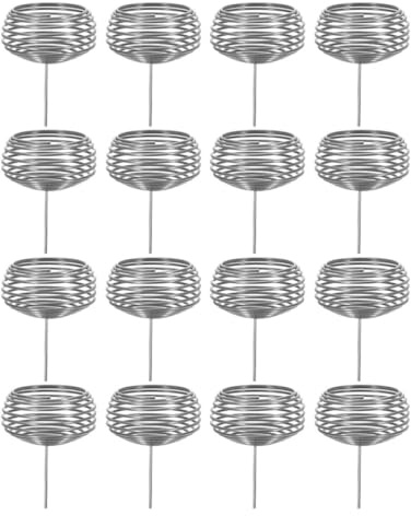NULYLU Cestini per Fertilizzante Design Rotondo in Acciaio Inossidabile Argento 16 Pezzi Rilascio Nutrienti Lento per Piante e Fiori per Giardinaggio