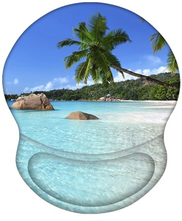AOKSUNOVA Tapis de Souris Ergonomique avec Coussin en Gel - Motif mer