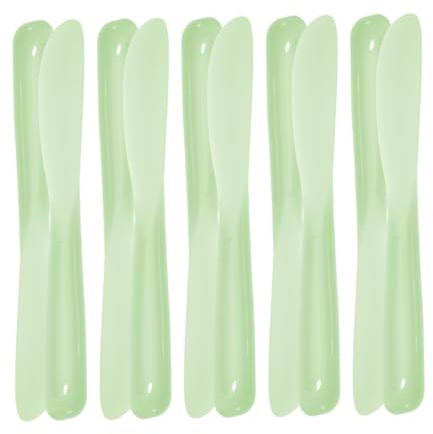 EXAOMBLE 20 Stück Silikon Kosmetikmischset Make up Spatel Langlebig Für Gesicht Masken Grüner Langer Rührspatel Für Foundation Rouge Nagellack