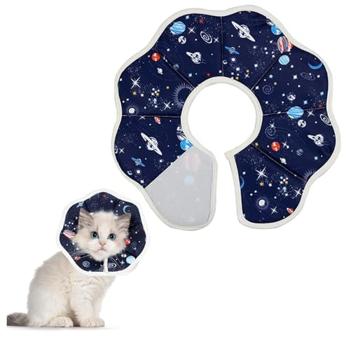 1 Stück Soft Cat Cone Collar Soft Cat Recovery Collars & Cones Pet Recovery Collar Verstellbarer Anti-Lick Cat Recovery Collar Nach der Operation schützender niedlicher kleiner Katze Wundheilung Recov