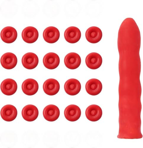 20PCS Sealant Nozzles - Silicone Nozzles - Reusable Caulk Tube Caps - Universal Sealing Covers - Anti-Drying Preservation (Red)