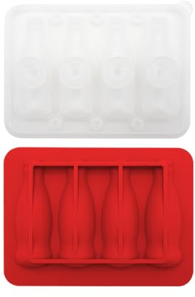 Moulds | Bottle Shaped Mould with Lid – 4 Compartments Moulds for Family Meetings Bar Kitchen Whisky Cocktails Juices Drinks